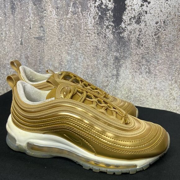 Nike Air Max 97 LX Metallic Gold Sneakers Size 6 - Picture 7 of 12
